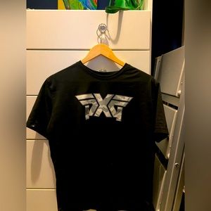 PXG black tshirt with camo lettering. Men’s small